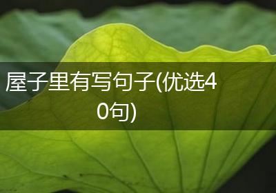 屋子里有写句子(优选40句)