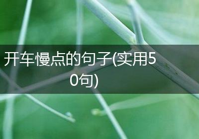 开车慢点的句子(实用50句)