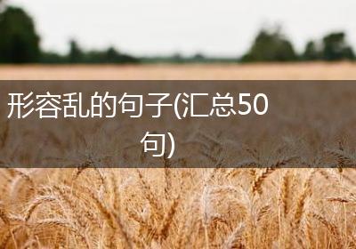 形容乱的句子(汇总50句)