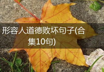 形容人道德败坏句子(合集10句)