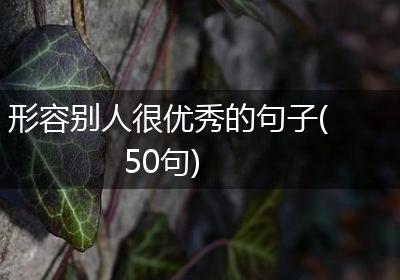 形容别人很优秀的句子(50句)