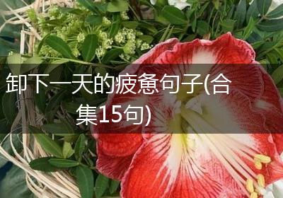 卸下一天的疲惫句子(合集15句)