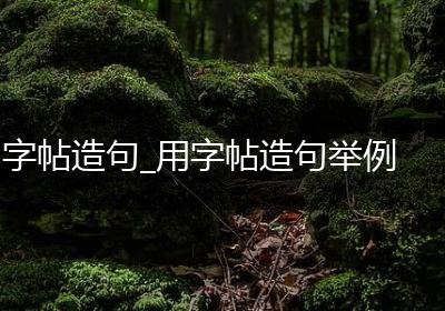 字帖造句_用字帖造句举例