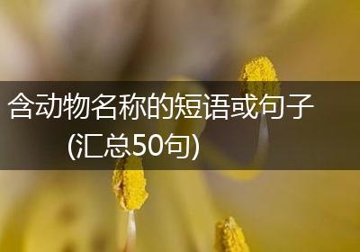 含动物名称的短语或句子(汇总50句)
