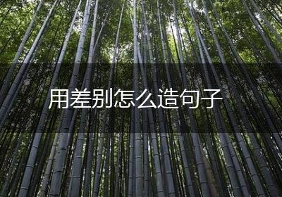 用差别怎么造句子