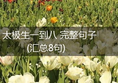 太极生一到八 完整句子(汇总8句)
