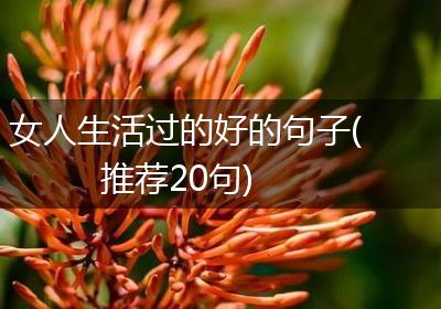女人生活过的好的句子(推荐20句)