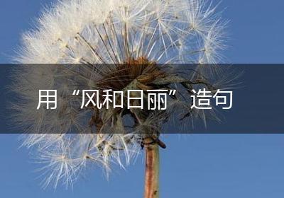 用“风和日丽”造句