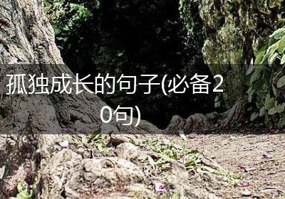 孤独成长的句子(必备20句)