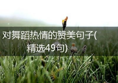 对舞蹈热情的赞美句子(精选49句)