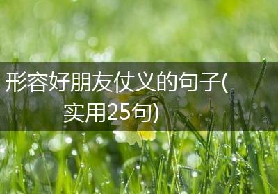 形容好朋友仗义的句子(实用25句)