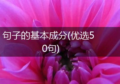 句子的基本成分(优选50句)