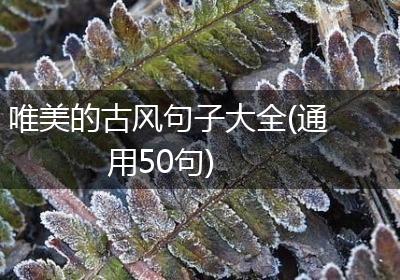 唯美的古风句子大全(通用50句)