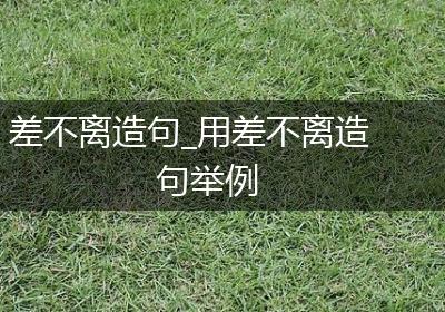 差不离造句_用差不离造句举例
