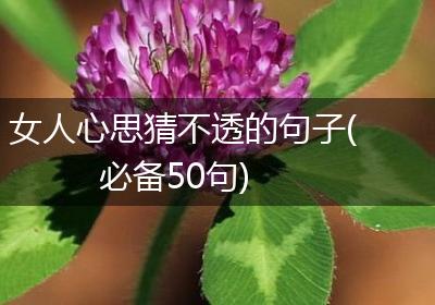 女人心思猜不透的句子(必备50句)