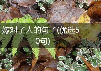 嫁对了人的句子(优选50句)