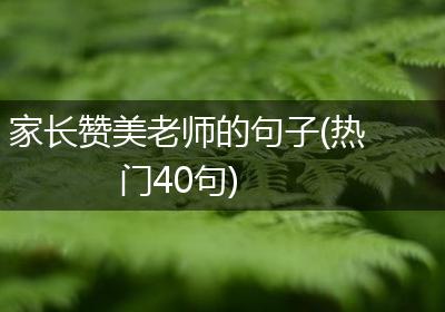 家长赞美老师的句子(热门40句)
