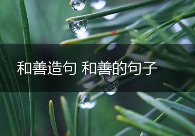 和善造句 和善的句子