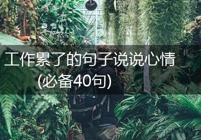 工作累了的句子说说心情(必备40句)