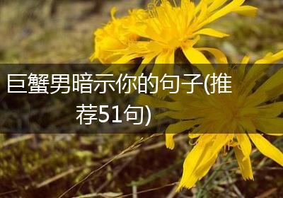 巨蟹男暗示你的句子(推荐51句)
