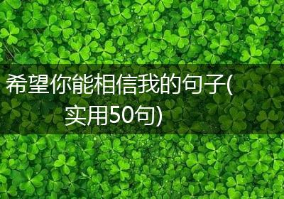 希望你能相信我的句子(实用50句)