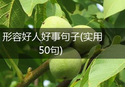 形容好人好事句子(实用50句)
