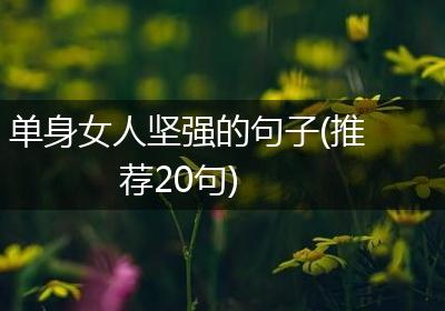 单身女人坚强的句子(推荐20句)