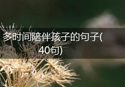 多时间陪伴孩子的句子(40句)