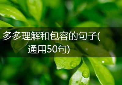 多多理解和包容的句子(通用50句)