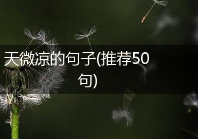 天微凉的句子(推荐50句)