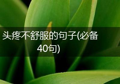 头疼不舒服的句子(必备40句)
