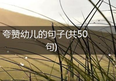 夸赞幼儿的句子(共50句)