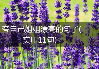 夸自己姐姐漂亮的句子(实用11句)