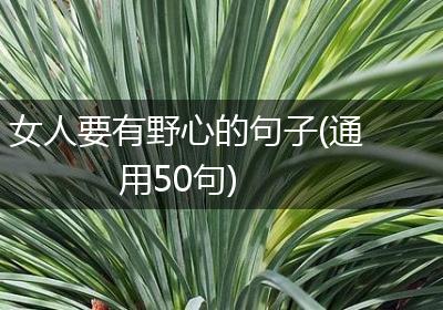 女人要有野心的句子(通用50句)