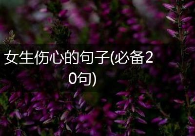 女生伤心的句子(必备20句)