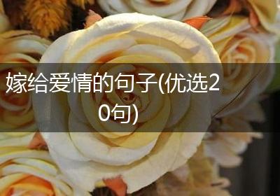 嫁给爱情的句子(优选20句)