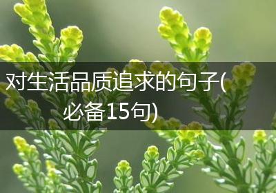 对生活品质追求的句子(必备15句)