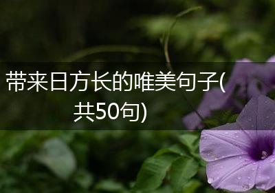 带来日方长的唯美句子(共50句)