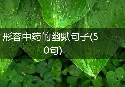 形容中药的幽默句子(50句)