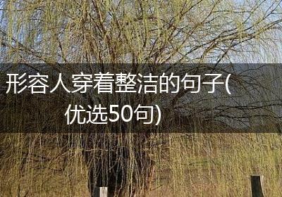 形容人穿着整洁的句子(优选50句)