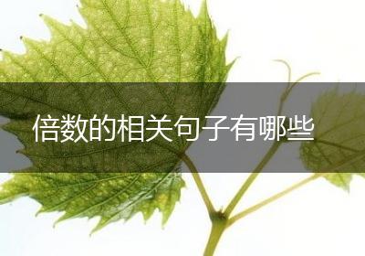 倍数的相关句子有哪些