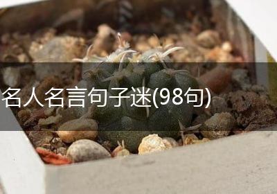 名人名言句子迷(98句)