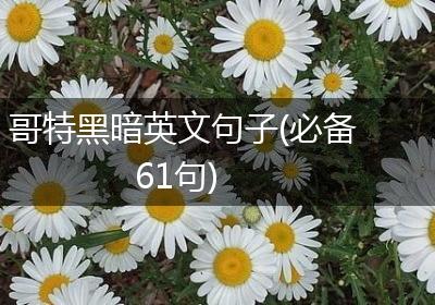 哥特黑暗英文句子(必备61句)