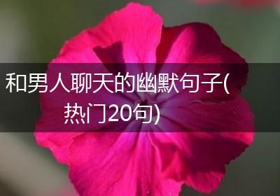 和男人聊天的幽默句子(热门20句)