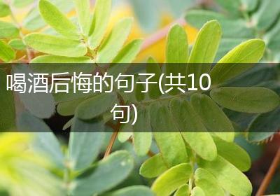 喝酒后悔的句子(共10句)