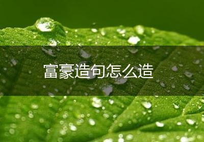 富豪造句怎么造