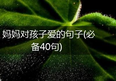 妈妈对孩子爱的句子(必备40句)