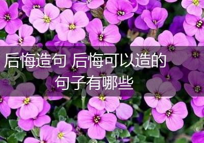 后悔造句 后悔可以造的句子有哪些