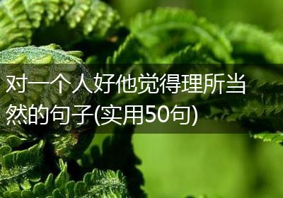 对一个人好他觉得理所当然的句子(实用50句)