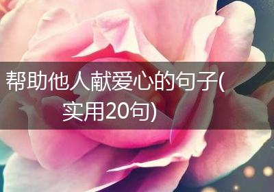 帮助他人献爱心的句子(实用20句)